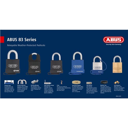 ABUS MERCH DISPLAY BOARD 83 SERIES WP KIT w/- STOCK