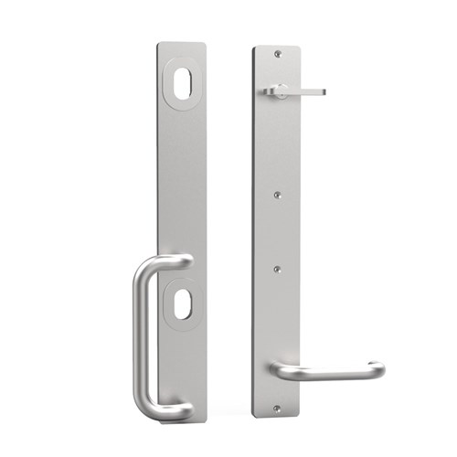 AMS Dual Lock Lever Handle Pair Handles with Turn Snib LH Stainless - DLLH33 T SS - Pair LH