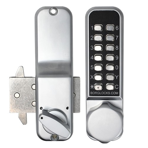 Borg Digital Lock 2506 Sliding Door Hook Bolt Version Easicode Pro Satin Chrome - BL2506SC ECP