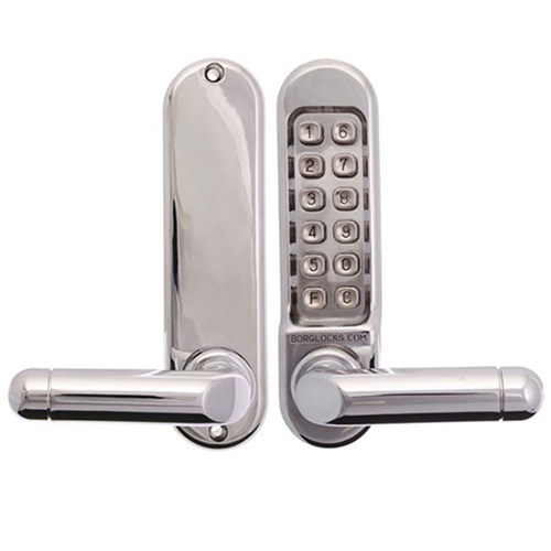 Borg Mechanical Digital Door Lock with Lever External Grade Chrome Plate - BL5201MG