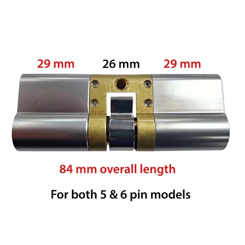 BRAVA Metro 905551 Rekeyable Modular Fixed Cam Double Cylinder LW4 Profile KD Satin Chrome