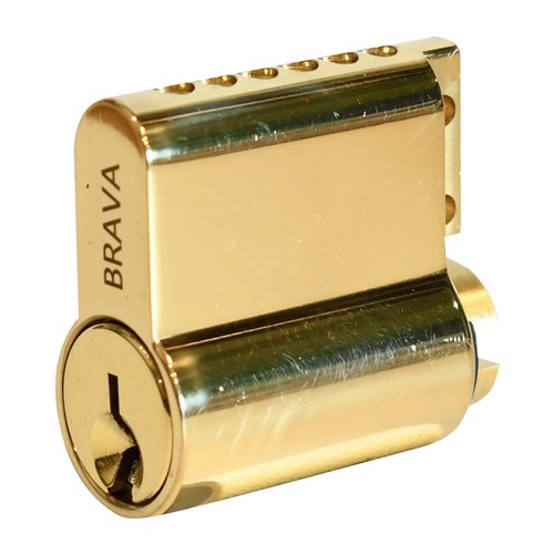 BRAVA Metro 90555 Modular Keyed Cylinder Section LW5 Profile KD Polished Brass
