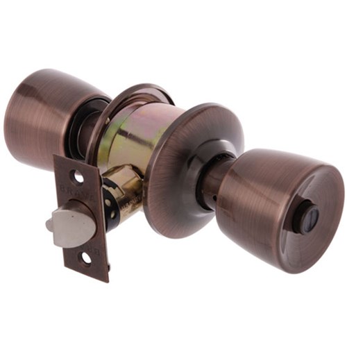 BRAVA Urban Cylindrical Tulip Entrance Knob Set LW4 Profile KD with Adjustable 60/70mm Antique Copper - BRC6900B