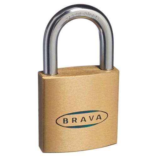 BRAVA 45mm Padlock KA1 235241 Brass with Steel Shackle - BRP45KA1