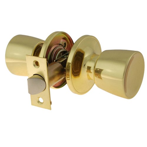 BRAVA Urban Tiebolt Tulip Passage Knob Set Adjustable 60/70mm Backset Polished Brass - BRT6730B