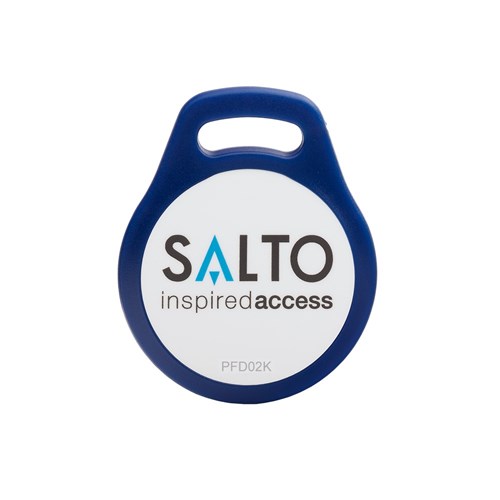 SALTO Keyfobs, DESfire 2K in Blue Frame and suit SPACE Platform. Pack of 10 units.