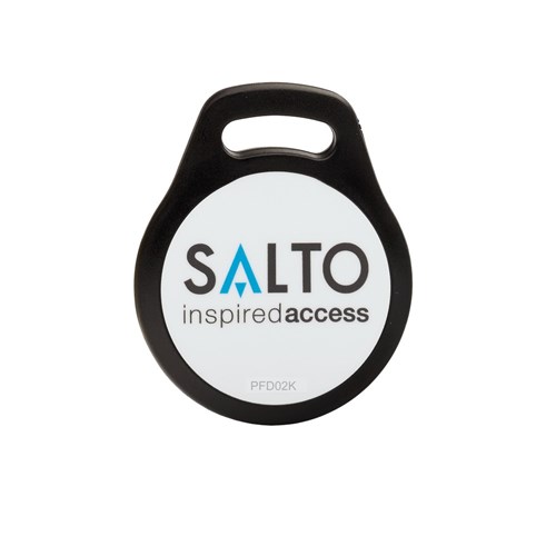 SALTO Keyfobs, DESfire 2K in Black Frame and suit SPACE Platform. Pack of 10 units.