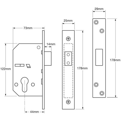 CHUBB MORTICE LOCK 3C10-SC-73