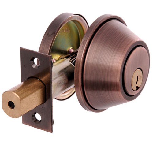 BRAVA Urban Deadbolt Single Cylinder LW4 Profile KD Antique Copper - D391B