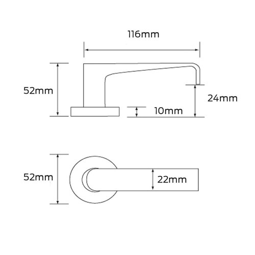 Dalco 7000 Series Passage Furniture Round Rose Full Set with Telo Lever Satin Stainless Steel