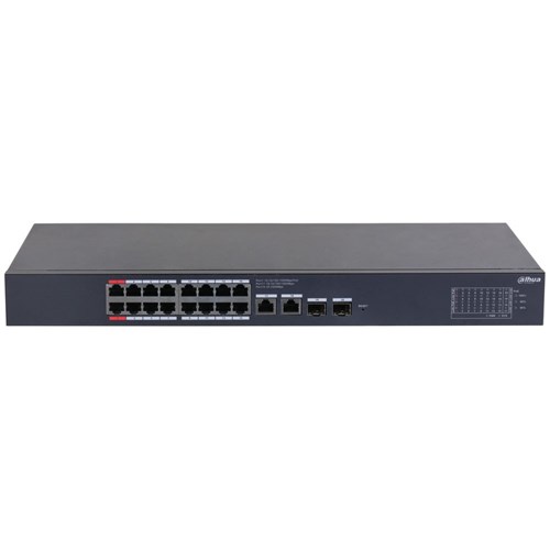 Dahua 20 Port Layer 2 Cloud Managed Network Switch with 16 PoE Ports plus 2 Gigabit Uplink Ports and 2 SFP Ports - DH-CS4220-16GT-190