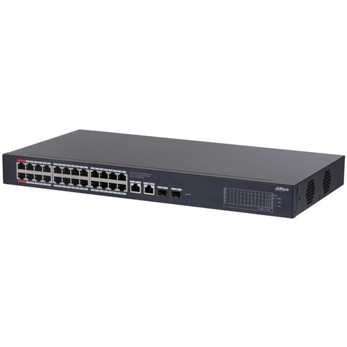 Dahua 28 Port Layer 2 Cloud Managed Network Switch with 24 PoE Ports plus 2 Gigabit Uplink Ports and 2 SFP Ports - DH-CS4228-24GT-375