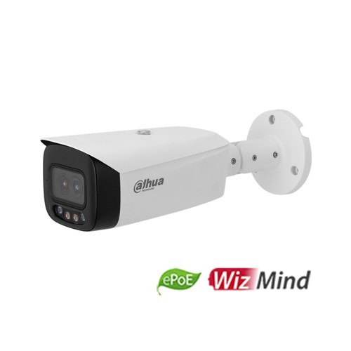 Dahua WizMind Series 4MP Bullet Network Camera with 2.8mm Fixed Dual Lens, Full-Color Technology, IP67 - DH-IPC-HFW5449T1-ASE-D2