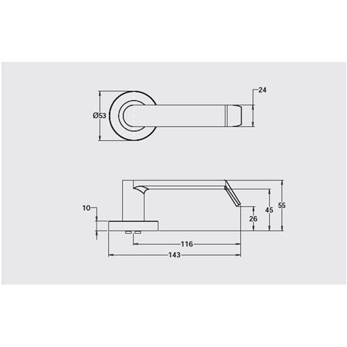 Dormakaba Furniture Vision Round Rose Pair with 24 Lever Black  - 8300/24BLK