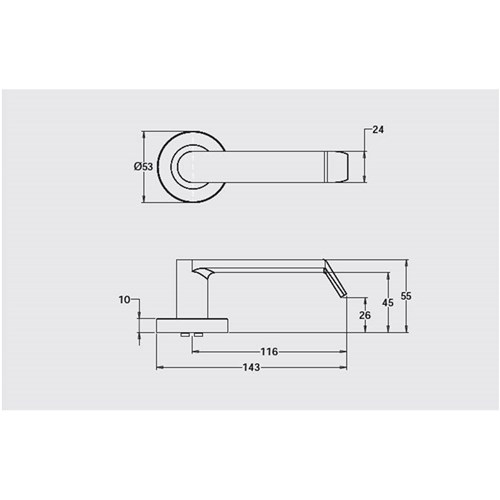 Dormakaba Furniture Vision Round Rose Pair with 24 Lever SX  - 8300/24SX