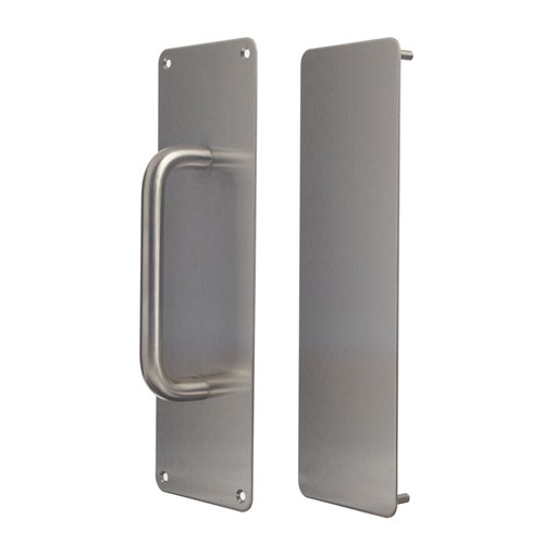 dormakaba 3010 Push Pull Set with Push Plate Concealed Fix & H15 Handle on Plate Visible Fix SSS - R3010-SET 1 SSS 9400000017455