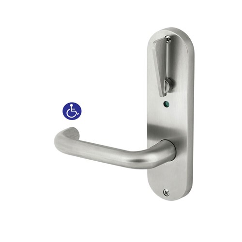 Dormakaba Furniture Round End Plate Visible Fix with Noosa Lever and Indicating Disabled Turn LH SSS - 6757/30GLSSS 9400000014660