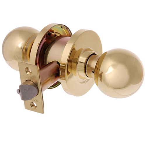 BRAVA Metro EA Series Passage Knob Set 60mm Backset Polished Brass - EA3182PB60