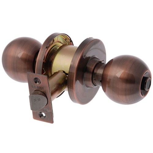 BRAVA Metro EA Series Privacy Knob Set 70mm Backset Antique Copper - EA3730AC70