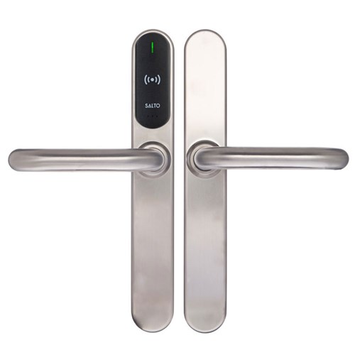 SALTO XS4 Original+ Escutcheon Mifare BLE 40mm Narrow Body Z handle Satin Stainless Steel Black Reader Universal Spindle Indoor