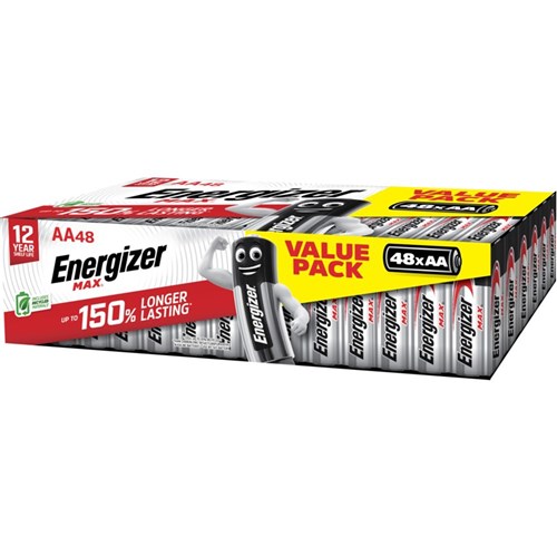 Energizer AA 1.5V Alkaline Battery Industrial Bulk Pack of 48 - EN91 E304583200