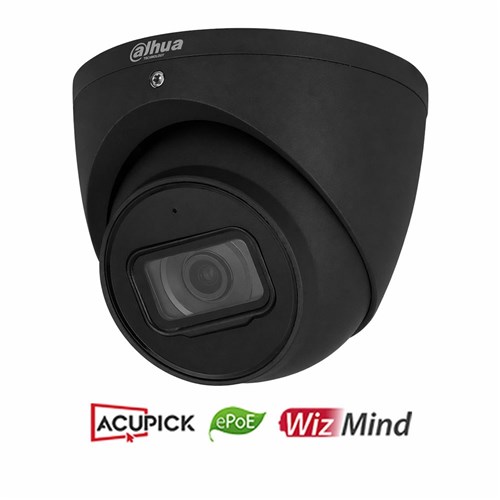 Dahua WizMind Series 8MP Black Eyeball Network Camera with 2.8mm Fixed Lens, AcuPick Technology, IP67 - DH-IPC-HDW5842EMP-ASE-S3-BLK