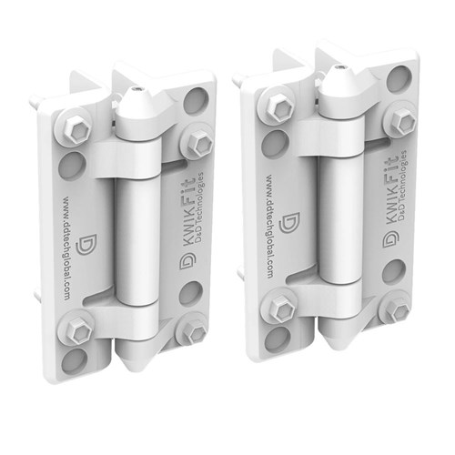D&D KwikFit Polymer S3 Plain Pivot Gate Hinge White (Pair) - KF3PWT
