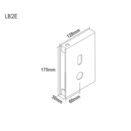 BDS Lock Box to suit Lockwood 3570EL Locks with  Cylinder & Spindle Hole 60mm Backset 128x175x30mm - LB2E