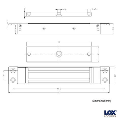 LOX Single Mini Flush Mount Electro Magnetic Lock 180kg - CCW30F