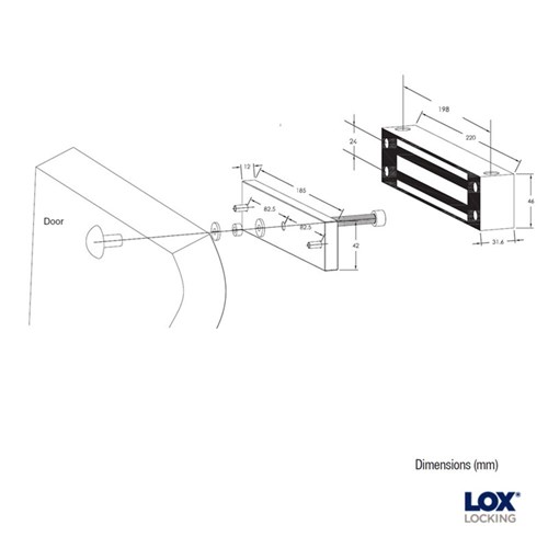 LOX Weather Resistant Electro Magnetic Lock 380kg Monitored Stainless Steel - EM4700