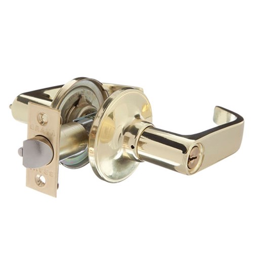 BRAVA Urban LN Series Tiebolt Entrance Lever Set LW4 Keyed to Differ Adjustable 60/70mm Backset in Polished Brass - L700B