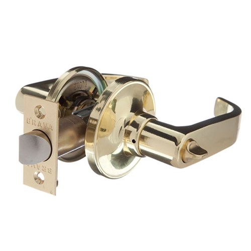 BRAVA Urban LN Series Tiebolt Privacy Lever Set Adjustable 60/70mm Backset Polished Brass - LN701B