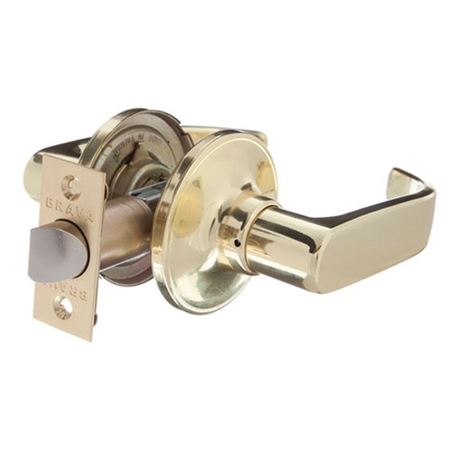 BRAVA Urban LN Series Tiebolt Passage Lever Set Adjustable 60/70mm Backset Polished Brass Plate - LN703B