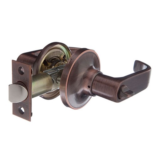 BRAVA Urban LN Series Tiebolt Privacy Lever Set Adjustable 60/70mm Backset Antique Copper - LN901B