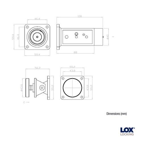 LOX Standard 24VDC Magnetic Door Holder Wall Mount with Extension - R40PCH-24