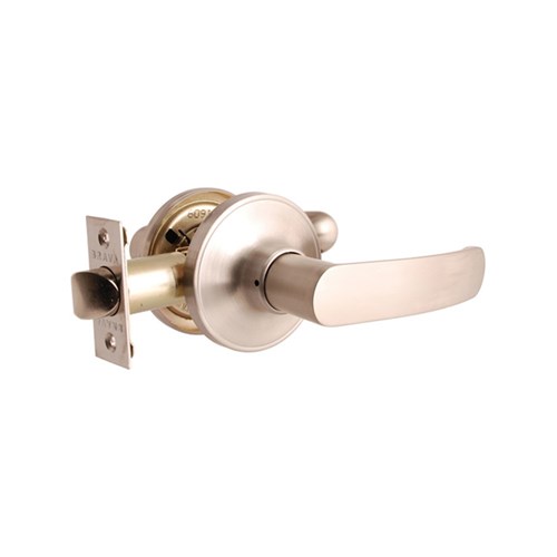 BRAVA Urban LYR Series Tiebolt Passage Lever Set Adjustable 60/70mm Backset Satin Stainless Steel Plate - LYR603B