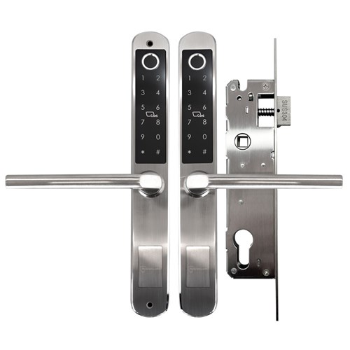 McGrath A210 Slimline Double Sided Digital Lock, Satin Chrome Finish with Euro Style 30mm Backset Mortice Lock