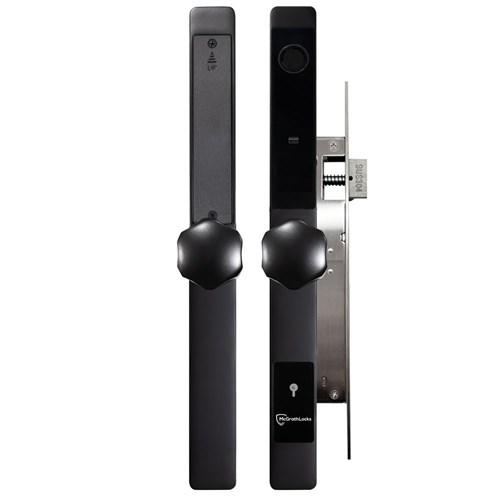 McGrath A231 Slimline Digital Lock, Hexagon Handle, Black Finish with Euro Style 28mm Backset Mortice Lock