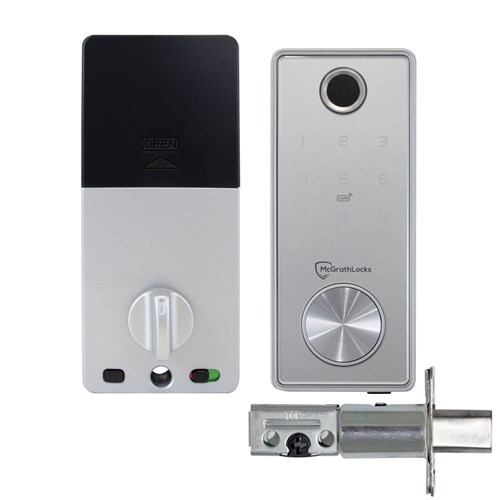 McGrath X3 Digital Deadbolt, Silver Finish with 60/70mm Adjustable Bolt