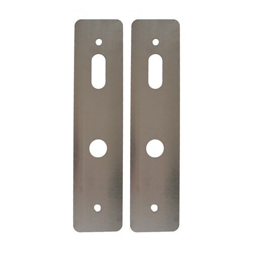 McGrath Locks Scar Plates for Hamilton Lock, 300x70x1.5mm, 304 Satin Stainless Steel, Packet of 2