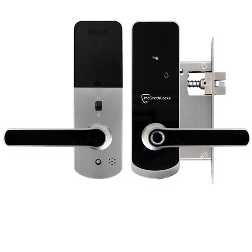 McGrath NX1 Digital Lock, Nickel Silver with Euro Style 60mm Backset Mortice Lock