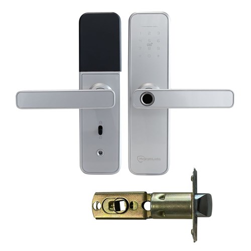 McGrath NX5 Digital Lock, Silver Finish with 60/70mm Adjustable Backset Tubular