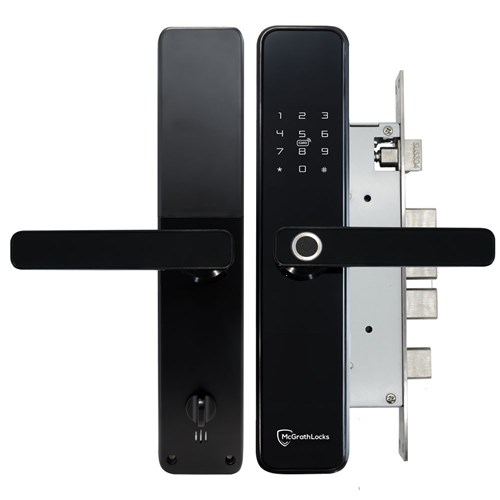 McGrath NX6 Digital Lock, Black Finish with Euro Style 60mm Backset Mortice Lock