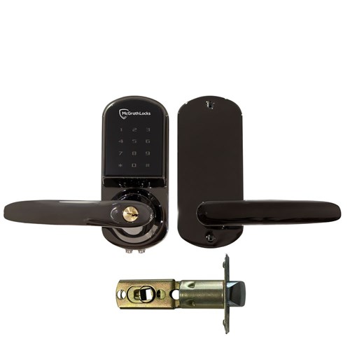 McGrath SJ8015 Digital Lock, Black Finish with 60/70mm Adjustable Backset Tubular Latch