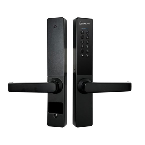McGrath Stafford Digital Lock With Raised Buttons and DDA Compliant Handles, Black Finish with 60/70mm Adjustable Latch