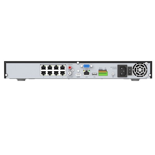 Milesight 5000 Series 8 Channel NVR with 8 PoE Ports, 2 HDD Bays, NDAA Compliant - MS-N5008-PE