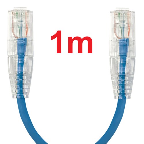 Neptune Cat6 Ultra-Thin Patch Lead, 1m, Blue