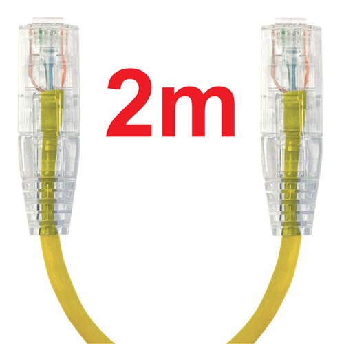 Neptune Cat6 Ultra-Thin Patch Lead, 2m, Yellow