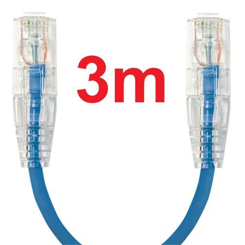 Neptune Cat6 Ultra-Thin Patch Lead, 3m, Blue