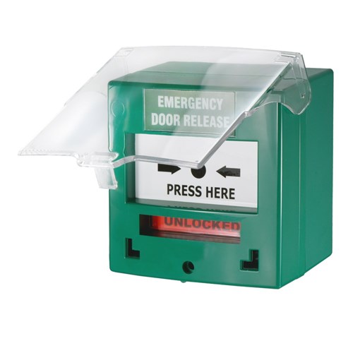 Neptune Resettable Call Point DPDT with Protective Cover, Key Reset at the Front, Green - CP-32G